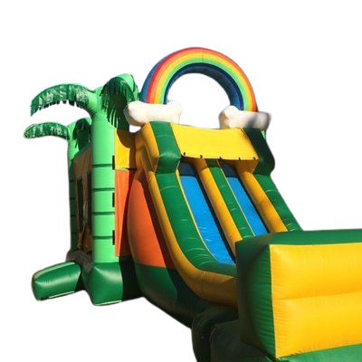 [13'x35'] Tropical Palmtrees Bounce House with Double Slides