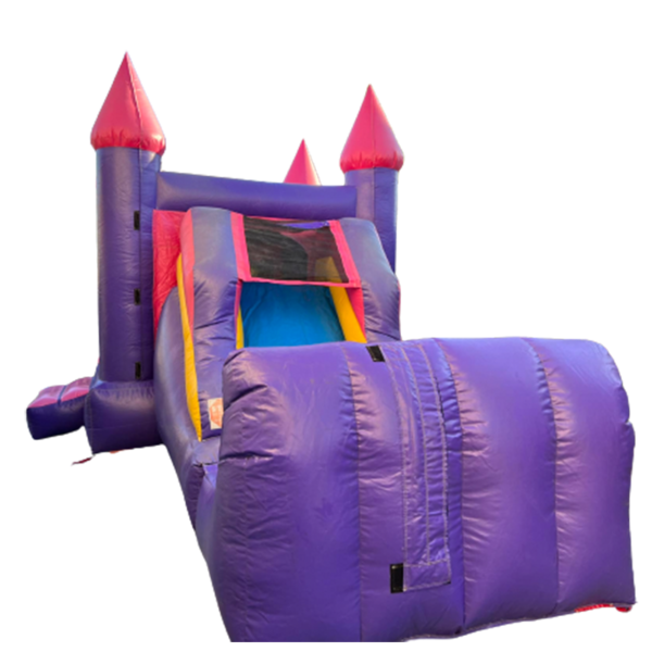 [11'x22'] Pink & Purple Bounce House with Slide 