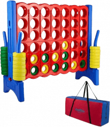 JUMBO Red Blue Connect 4 Yard Game Rental