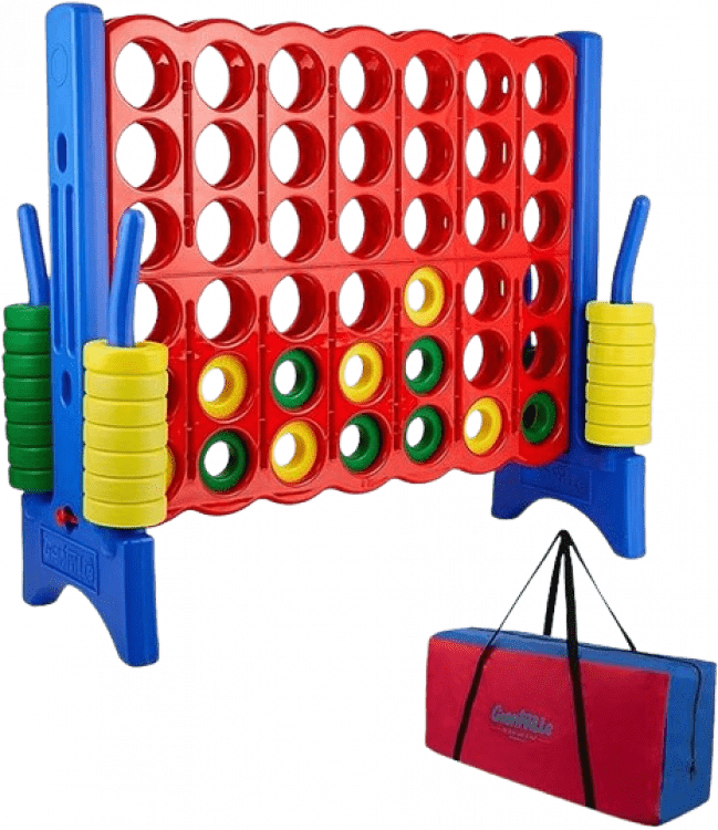 JUMBO Red Blue Connect 4 Yard Game Rental