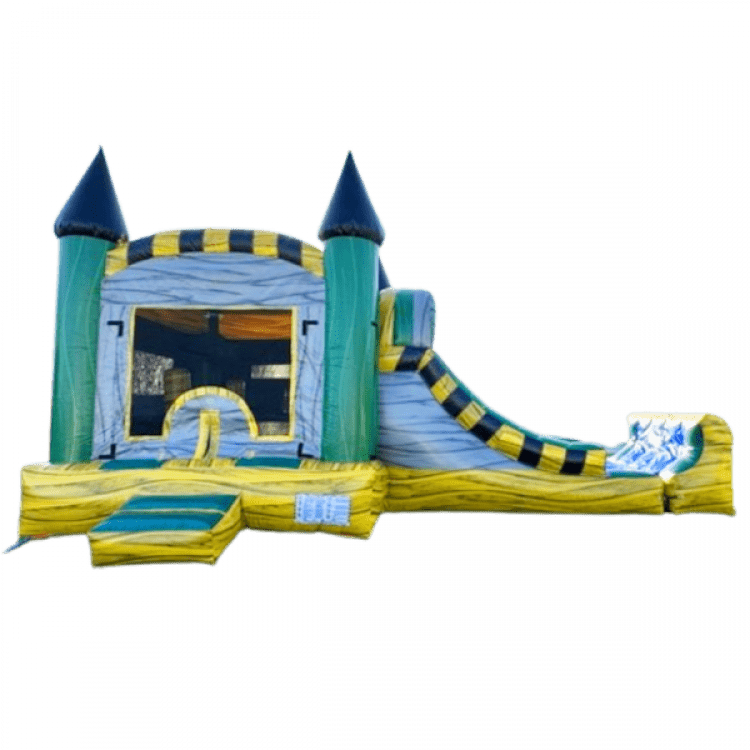 13’x27’ Marble Yellow Bounce House with Double Slides