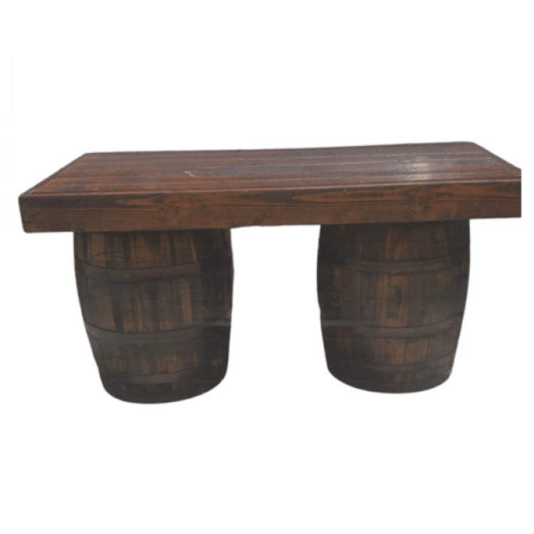 6' Rustic Two Barrel Bar Table