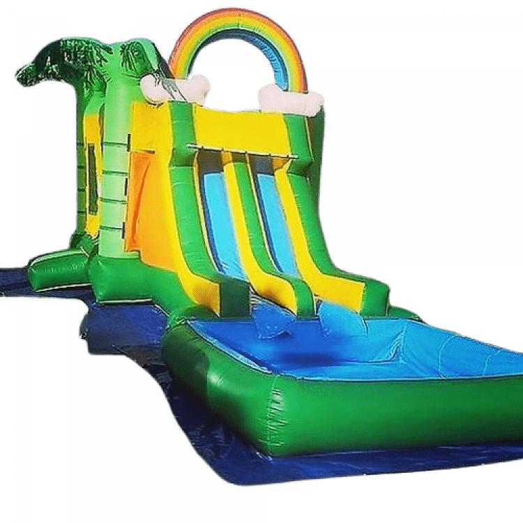 13’x35’ Palmtrees Bounce House Combo Double Waterslide