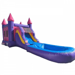 13'x22' Pink & Purple Bounce House Waterslide Combo