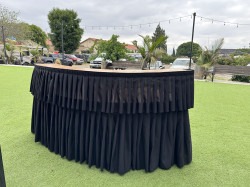 7ft Serpentine Bar Table with skirting (Black)
