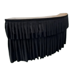 7ft Black Serpentine Bar Table With Skirting