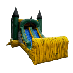 13’x27’ Marble Yellow Bounce House with Double Slides