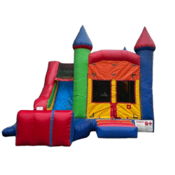 [14'x14'] Multicolor Mini Combo Bounce House with Slide
