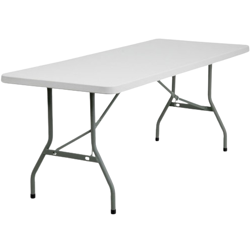 [6'] White Rectangular Plastic Tables 