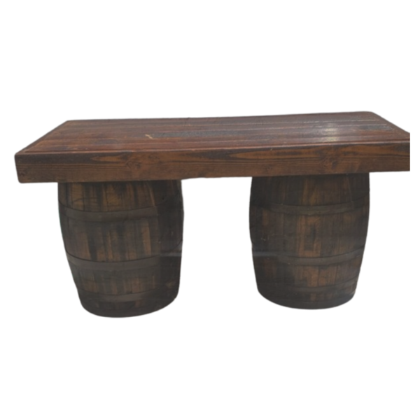 [6'] Rustic Two Barrel Bar Table