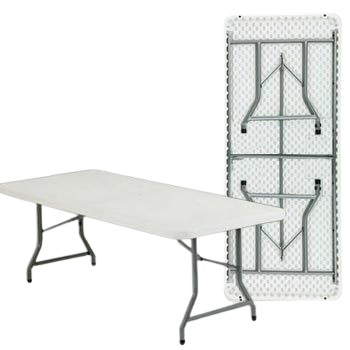 [6'] Kid White Plastic Rectangular Tables 